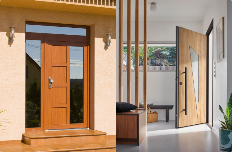 Pose de porte en bois